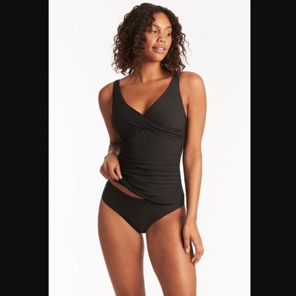 Sea Level Swim Spinnaker Cross Front Tankini Royal Blue 12 - Picture 1 of 5